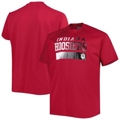 PROFILE Men's Crimson Indiana Hoosiers Big & Tall Raglan T-Shirt