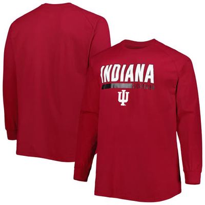 PROFILE Men's Crimson Indiana Hoosiers Big & Tall Two-Hit Long Sleeve T-Shirt
