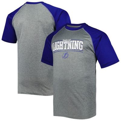 PROFILE Men's Heather Gray Tampa Bay Lightning Big & Tall Logo Raglan T-Shirt