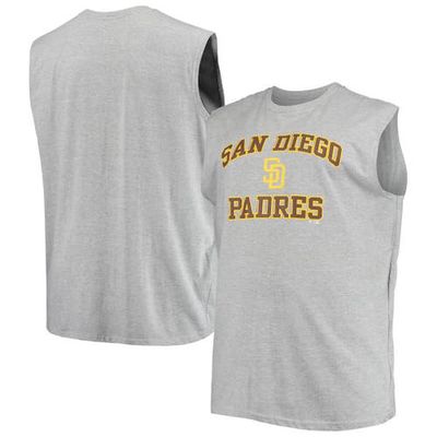 PROFILE Men's Heathered Gray San Diego Padres Big & Tall Jersey Muscle Tank Top in Heather Gray