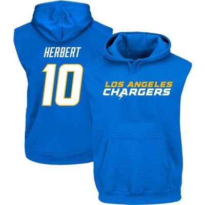 PROFILE Men's Justin Herbert Powder Blue Los Angeles Chargers Big & Tall Muscle Pullover Hoodie