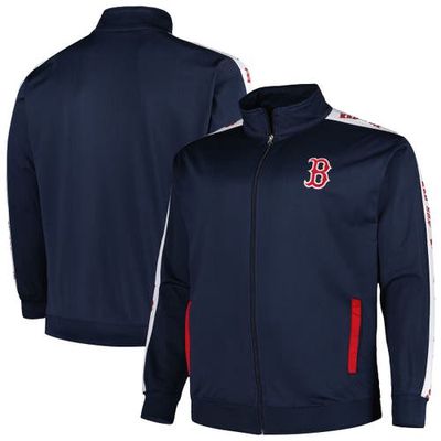 PROFILE Men's Navy Boston Red Sox Big & Tall Tricot Track Full-Zip Jacket