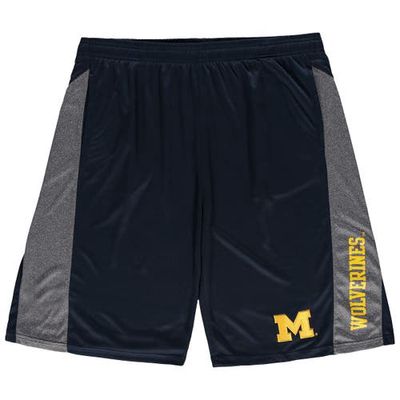 PROFILE Men's Navy Michigan Wolverines Big & Tall Textured Shorts