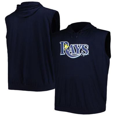 PROFILE Men's Navy Tampa Bay Rays Jersey Pullover Muscle Hoodie