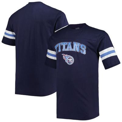 PROFILE Men's Navy Tennessee Titans Big & Tall Arm Stripe T-Shirt