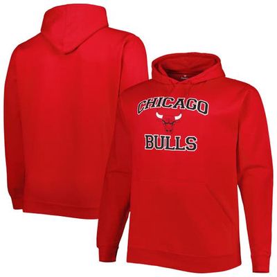 PROFILE Men's Red Chicago Bulls Big & Tall Heart & Soul Pullover Hoodie