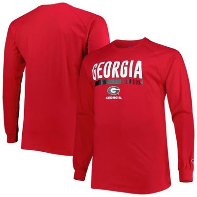 PROFILE Men's Red Georgia Bulldogs Big & Tall Two-Hit Long Sleeve T-Shirt