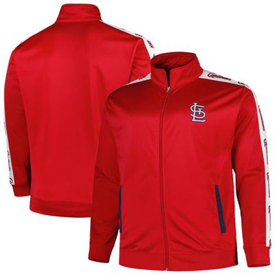 PROFILE Men's Red St. Louis Cardinals Big & Tall Tricot Track Full-Zip Jacket