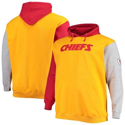 PROFILE Men's Red/Yellow Kansas City Chiefs Big & Tall Pullover Hoodie