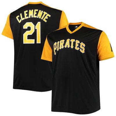 PROFILE Men's Roberto Clemente Black/Gold Pittsburgh Pirates Cooperstown Collection Player Replica Jersey