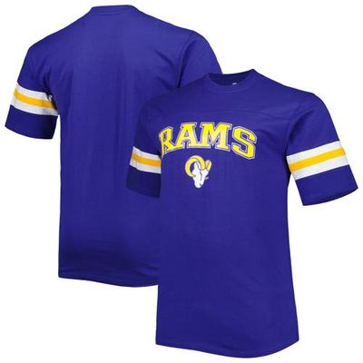 PROFILE Men's Royal Los Angeles Rams Big & Tall Arm Stripe T-Shirt