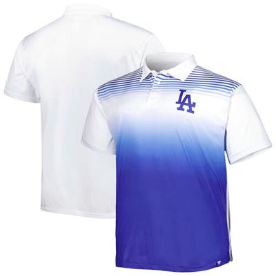PROFILE Men's White/Royal Los Angeles Dodgers Big & Tall Sublimated Polo