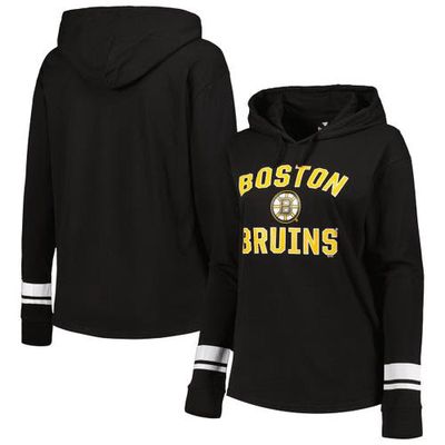 PROFILE Women's Black Boston Bruins Colorblock Pullover Hoodie Jacket