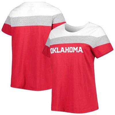 PROFILE Women's Crimson Oklahoma Sooners Plus Size Split Body T-Shirt