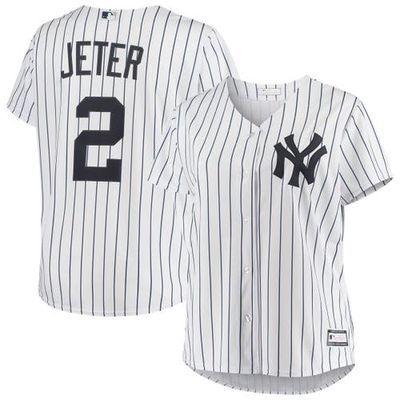 PROFILE Women's Derek Jeter White New York Yankees Plus Size Replica Player Jersey