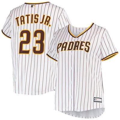 PROFILE Women's Fernando Tatis Jr. White/Brown San Diego Padres Plus Size Replica Player Jersey