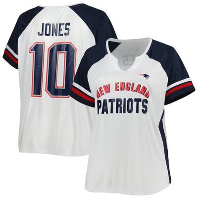PROFILE Women's Mac Jones White New England Patriots Plus Size Notch Neck T-Shirt