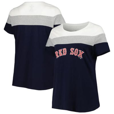 PROFILE Women's Navy/Heather Gray Boston Red Sox Plus Size Colorblock T-Shirt