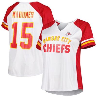 PROFILE Women's Patrick Mahomes White Kansas City Chiefs Plus Size Notch Neck T-Shirt