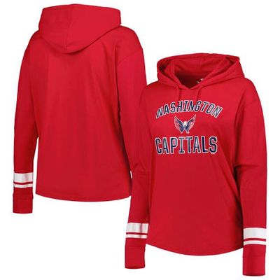 PROFILE Women's Red Washington Capitals Colorblock Pullover Hoodie Jacket