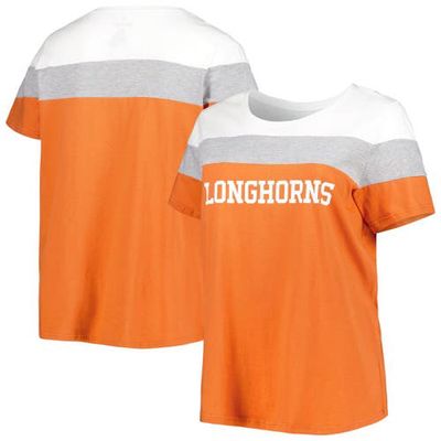 PROFILE Women's Texas Orange Texas Longhorns Plus Size Split Body T-Shirt