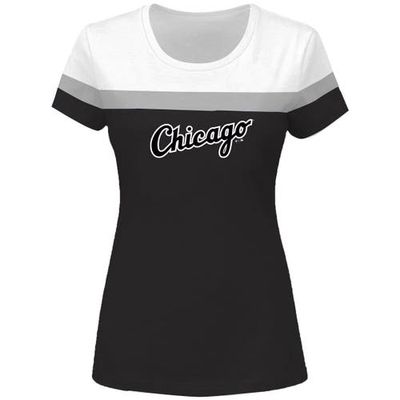 PROFILE Women's White/Black Chicago White Sox Plus Size Colorblock T-Shirt