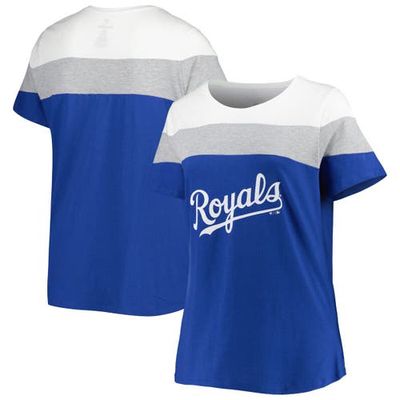 PROFILE Women's White/Royal Kansas City Royals Plus Size Colorblock T-Shirt