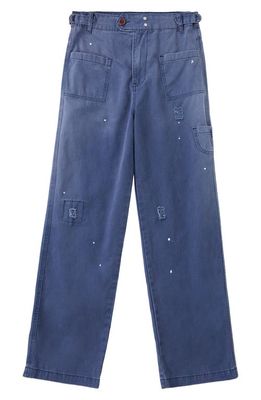 Profound Distressed Painter Pocket Pants in Navy
