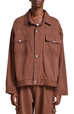 Profound Western Embroidered Jacket in Brown