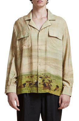 Profound Wildlife Field Long Sleeve Camp Shirt in Cream
