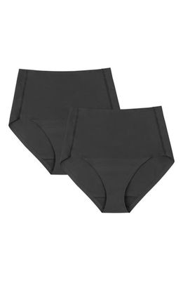 Proof® Assorted 2-Pack Period & Leak Resistant High Waist Super Light Absorbency Smoothing Briefs in Black/Black