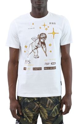 PRPS Cherub Embellished Cotton Graphic Tee in White
