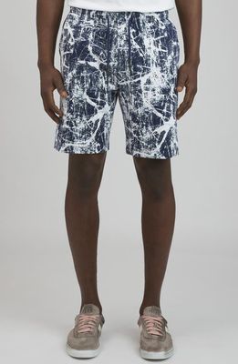 PRPS Chiba Stretch Cotton Drawstring Shorts in Blue 