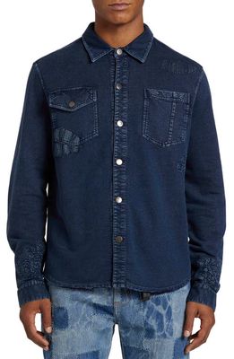 PRPS Completion Corduroy Button-Up Shirt in Navy
