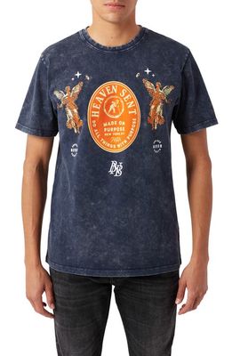 PRPS Firefly Cotton Graphic T-Shirt in Navy