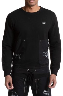 PRPS Gary Cotton Crewneck Sweatshirt in Black