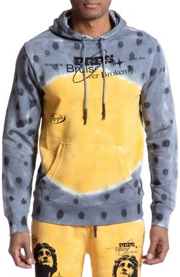 PRPS Hestia Dotted Dye Print Cotton Hoodie in Grey