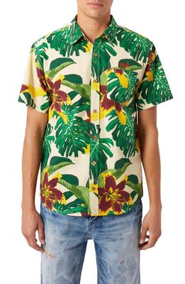 PRPS Jungles Floral Short Sleeve Button-Up Shirt in Greener Pastures