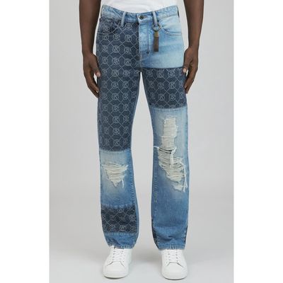 PRPS Kure Ripped Patchwork Jeans in Indigo 