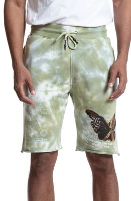 PRPS Remus Graphic Cotton Terry Shorts in Green
