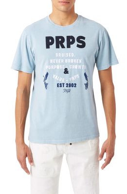 PRPS Sabal Cotton Graphic T-Shirt in Blue Mist