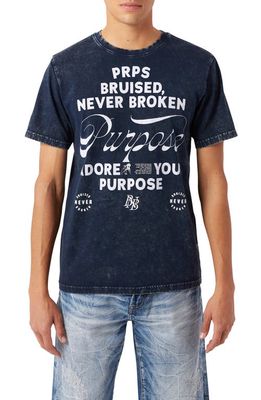 PRPS Tidal Cotton Graphic T-Shirt in Navy