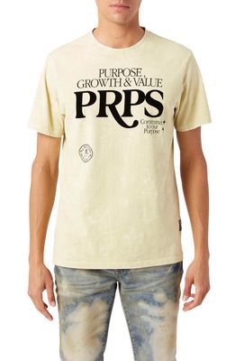 PRPS Yucatan Flocked Graphic T-Shirt in Green Tan