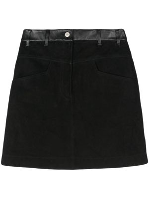 PS Paul Smith A-line suede skirt - Black