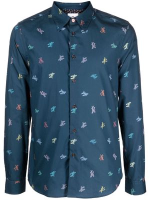 PS Paul Smith abstract pattern-print cotton shirt - Blue