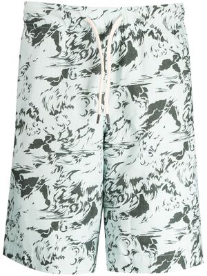 PS Paul Smith abstract-print cotton shorts - Green