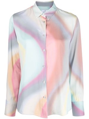 PS Paul Smith abstract-print long-sleeved shirt - Blue