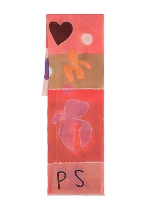 PS Paul Smith abstract-print wool scarf - Neutrals