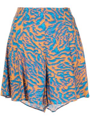 PS Paul Smith animal-print pleated shorts - Orange