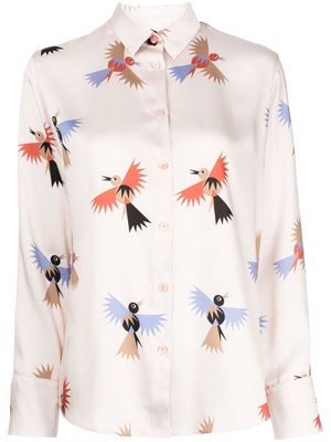 PS Paul Smith bird-print satin shirt - Neutrals